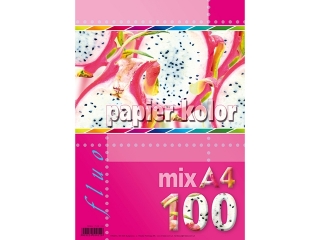 Papier ksero kolorowy A4 100k. KRESKA  mix fluo