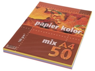 Papier ksero kolorowy A4  50k. KRESKA mix 160g